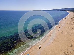 Aerial view of The Driving Beach near resort of Dyuni, Bulgaria