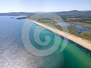 Aerial view of The Driving Beach near resort of Dyuni, Bulgaria