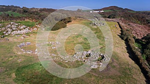 Aerial view Drombeg stone circle. county Cork. Ireland