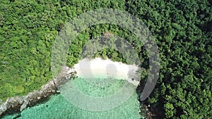 Aerial view from a drone of beautiful Horseshoe island