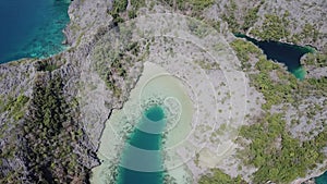 Aerial view from a drone of beautiful Horseshoe island