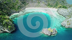 Aerial view from a drone of beautiful Horseshoe island