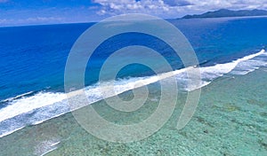 Aerial view from a drone of La Digue Anse Source Argent Beach - Seychelles