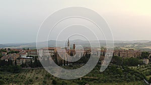 Aerial View Drone La Valle Verde In The City Of Castiglion Fiorentino In Toscana