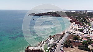 Aerial view drone over beach sea.