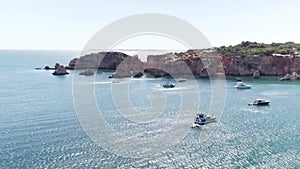 Aerial view drone over beach sea.