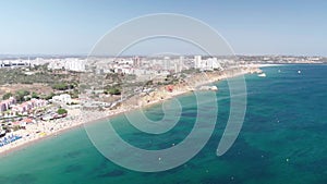 Aerial view drone over beach sea.