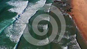 Aerial view drone over beach sea.