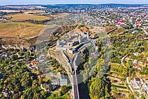 Aerial view from drone over of the Kamianets-Podilskyi Castle