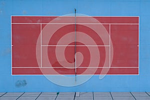 Aerial view with drone of a tennis court