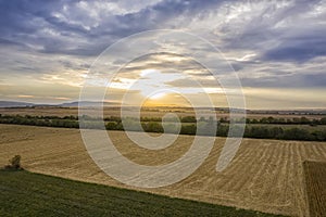 Aerial view from drone to agriculture field