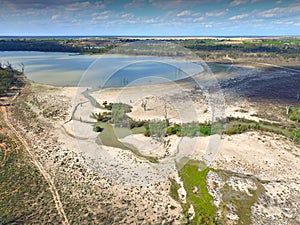 Aerial view of drought affected wetlands River Murray photo