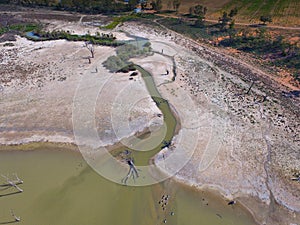 Aerial view of drought affected wetlands River Murray photo