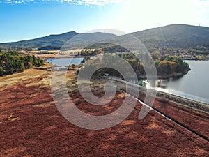 Aerial view of dry Lake Cuyamaca, California, USA