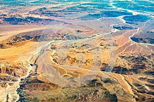 Aerial view of dry rivers