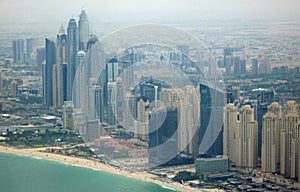 Aerial view of Dubai coast