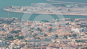 Aerial view of Dubai man made Daria Island, Dubai, United Arab Emirates