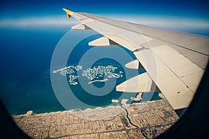 Aerial view of Dubai Palm Jumeirah island, United Arab Emirates