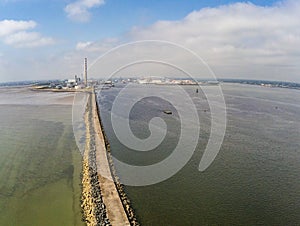 Aerial view of Dublin port