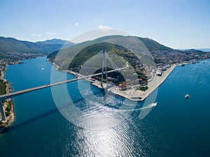 Aerial view of Dubrovnik bridge - entrance to the city.