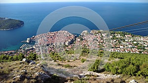 aerial view on Dubrovnik city