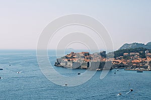 Aerial view at Dubrovnik, Croatia, famous european travel destination and resort on Adriatic Sea