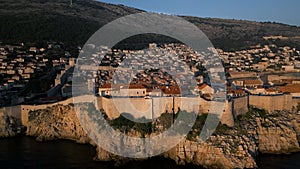 Aerial View of Dubrovnik Old Town at Sunset , UNESCO Site, Croatia. part18