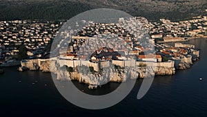 Aerial View of Dubrovnik Old Town at Sunset , UNESCO Site, Croatia. part2