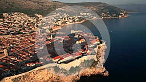 Aerial View of Dubrovnik Old Town at Sunset , UNESCO Site, Croatia. part7