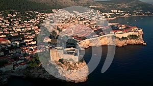 Aerial View of Dubrovnik Old Town at Sunset , UNESCO Site, Croatia. part8