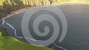 Aerial view of the Dun Alt Promontory Fort at Malin Beg in County Donegal, Ireland