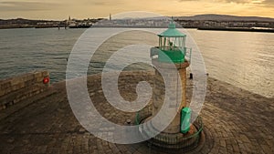 Aerial view. Dun Laoghaire lighthouse. Dublin. Ireland