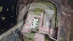 Aerial view  Dunbar battery, Dunbar, Scotland