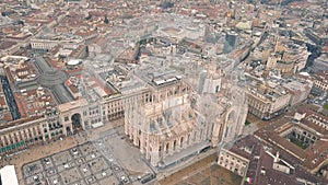 Aerial view of Duomo di Milano