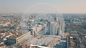 Aerial view of Duomo di Milano