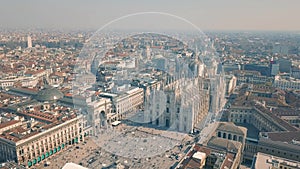 Aerial view of Duomo di Milano