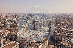 Aerial view of Duomo di Milano