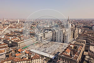 Aerial view of Duomo di Milano