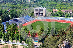 Aerial view of Dynamo Stadium in Kharkiv, Ukraine