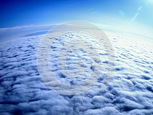 Aerial view - Earth covered in clouds
