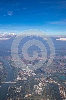 Aerial View Earth Landscape From Plane.