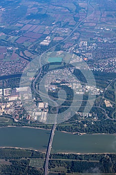 Aerial View Earth Landscape From Plane.