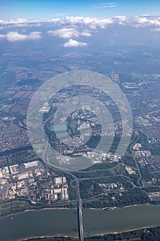 Aerial View Earth Landscape From Plane.