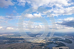 Aerial View Earth Landscape From Plane.