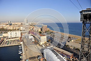 Aerial View of East Barcelona, Spain Coast Line photo