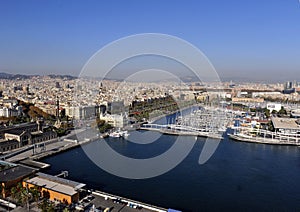Aerial View of East Barcelona, Spain Coast Line photo