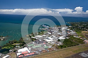 Vista aérea de salida línea costera de el gran isla 