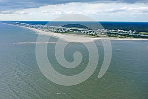 Aerial view of the east end of Holden Beach