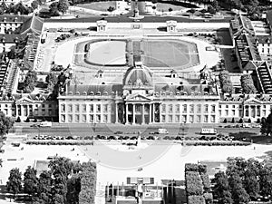 Aerial view of Ecole Militaire in Paris