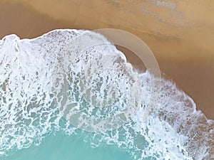 Aerial view with The ecology with a wave water energy with a summer tropical background